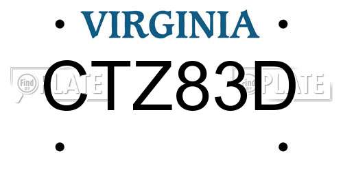 CTZ83D Virginia License Plate