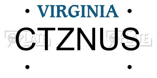 CTZNUS Virginia License Plate