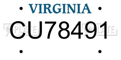 CU78491 Virginia License Plate