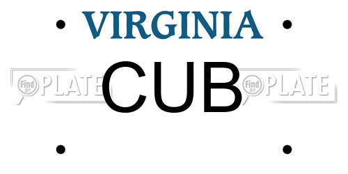 CUB Virginia License Plate