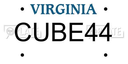 CUBE44 Virginia License Plate