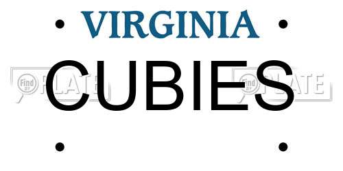 CUBIES Virginia License Plate