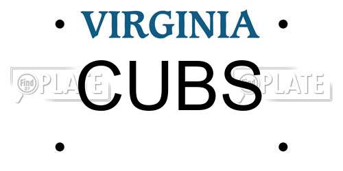 CUBS Virginia License Plate