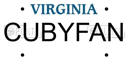 CUBYFAN Virginia License Plate