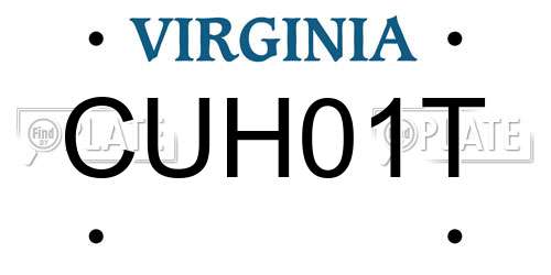 CUH01T Virginia License Plate