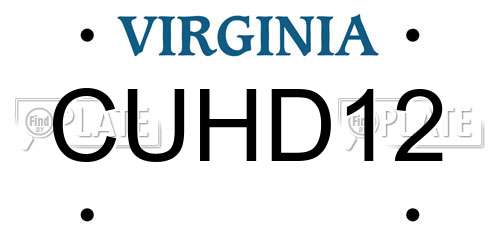 CUHD12 Virginia License Plate