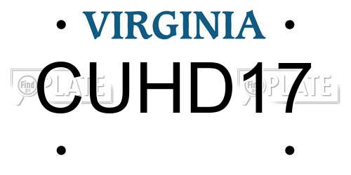 CUHD17 Virginia License Plate