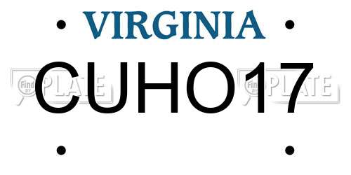 CUHO17 Virginia License Plate
