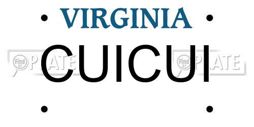 CUICUI Virginia License Plate