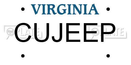 CUJEEP Virginia License Plate