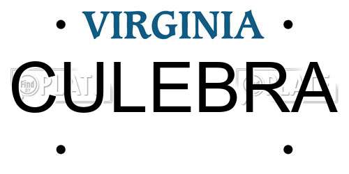 CULEBRA Virginia License Plate