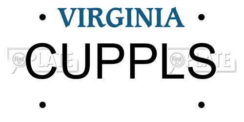 CUPPLS Virginia License Plate