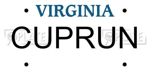 CUPRUN Virginia License Plate