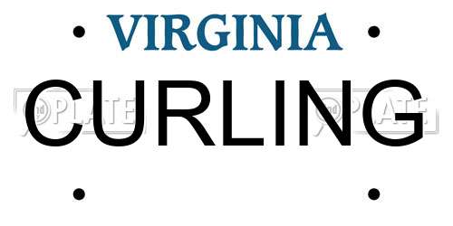 CURLING Virginia License Plate