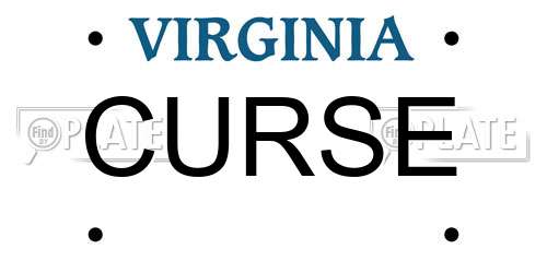 CURSE Virginia License Plate