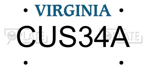 CUS34A Virginia License Plate