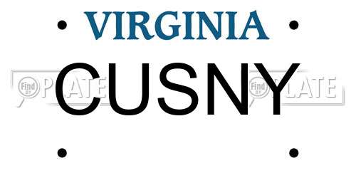 CUSNY Virginia License Plate