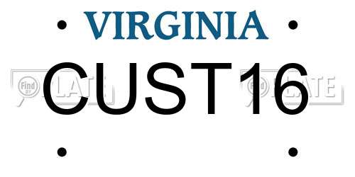 CUST16 Virginia License Plate