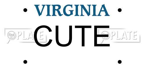 CUTE Virginia License Plate
