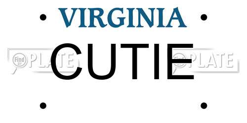 CUTIE Virginia License Plate