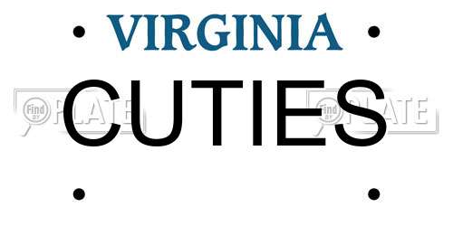 CUTIES Virginia License Plate