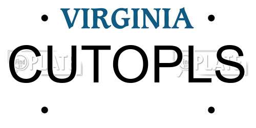 CUTOPLS Virginia License Plate