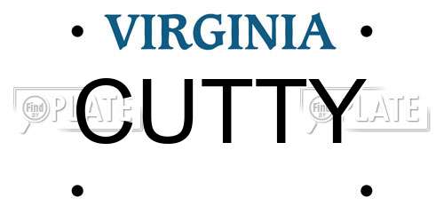 CUTTY Virginia License Plate