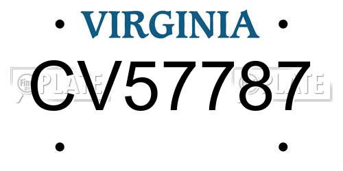 CV57787 Virginia License Plate