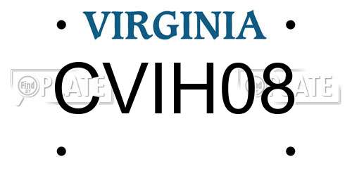 CVIH08 Virginia License Plate