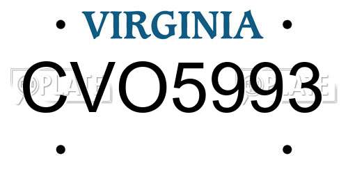 CVO5993 Virginia License Plate