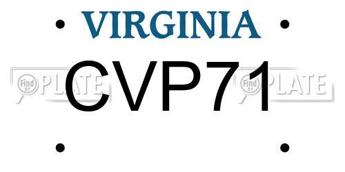 CVP71 Virginia License Plate