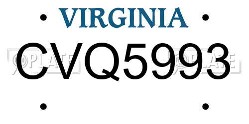CVQ5993 Virginia License Plate