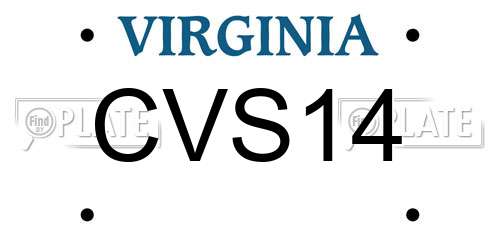 CVS14 Virginia License Plate