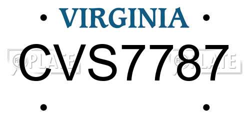 CVS7787 Virginia License Plate