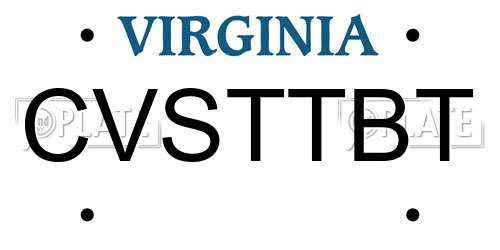 CVSTTBT Virginia License Plate