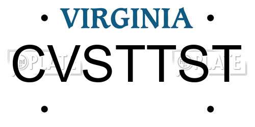 CVSTTST Virginia License Plate