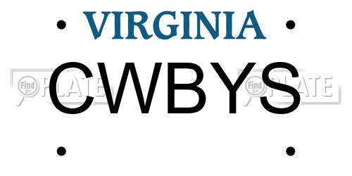 CWBYS Virginia License Plate