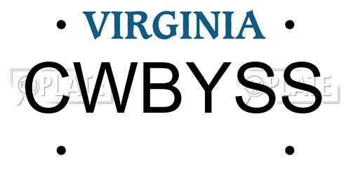 CWBYSS Virginia License Plate