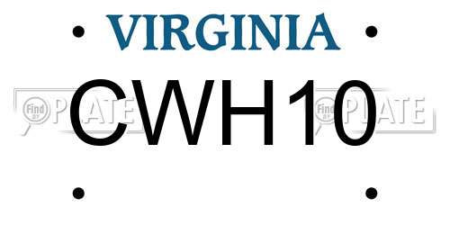 CWH10 Virginia License Plate