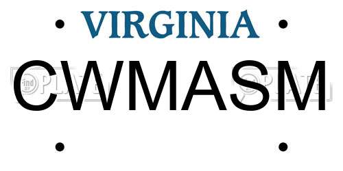 CWMASM Virginia License Plate