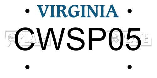 CWSP05 Virginia License Plate