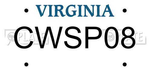 CWSP08 Virginia License Plate