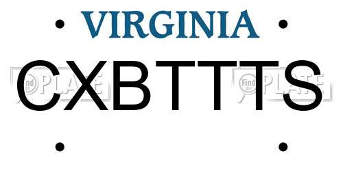 CXBTTTS Virginia License Plate