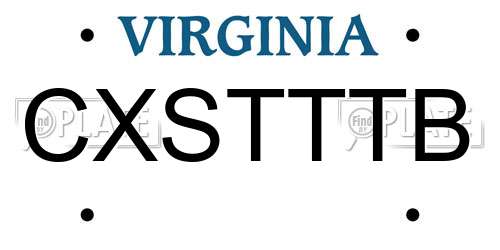 CXSTTTB Virginia License Plate