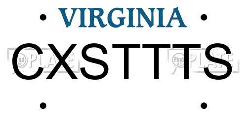 CXSTTTS Virginia License Plate