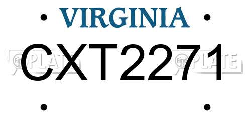 CXT2271 Virginia License Plate