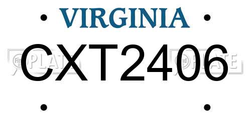 CXT2406 Virginia License Plate