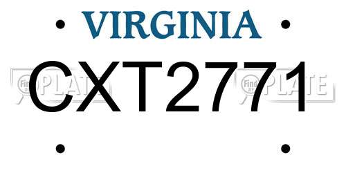 CXT2771 Virginia License Plate