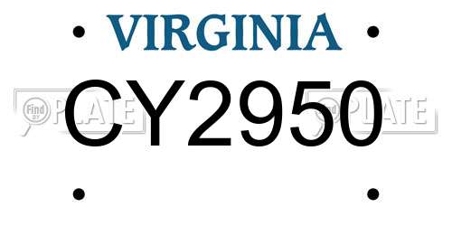 CY2950 Virginia License Plate