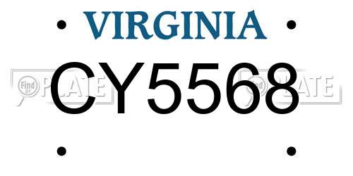CY5568 Virginia License Plate